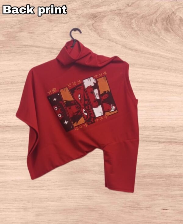 Naruto 5 sleeve Men's Tshirt Regular Fit Cotton Blend Tshirt pack of 1 ( Red ) - Image 2